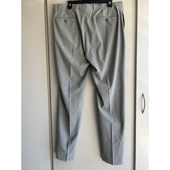 Calvin Klein Mens Slim Fit Dress Pants 38x32 Flat Front Gray Trousers - Picture 4 of 9